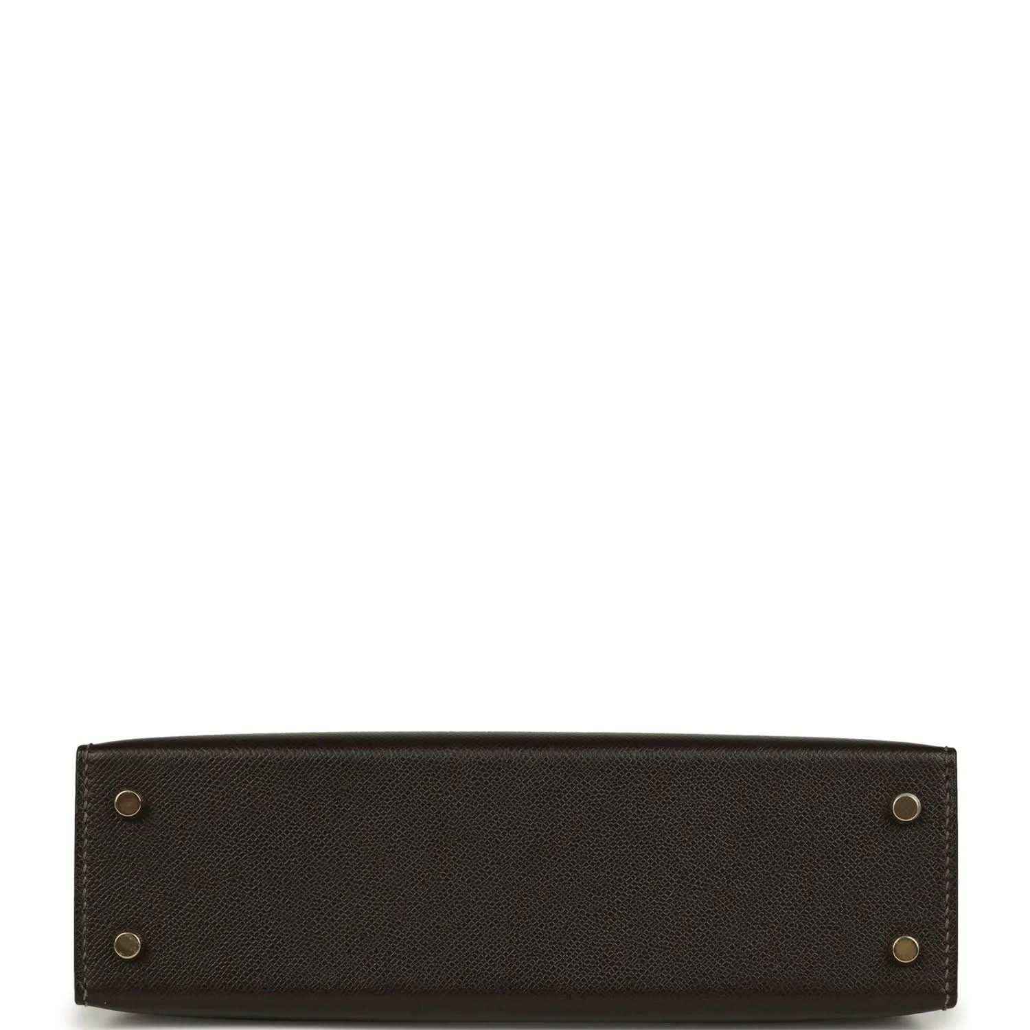 Dark leather mini handbag base with gold-tone studs and structured bottom panel