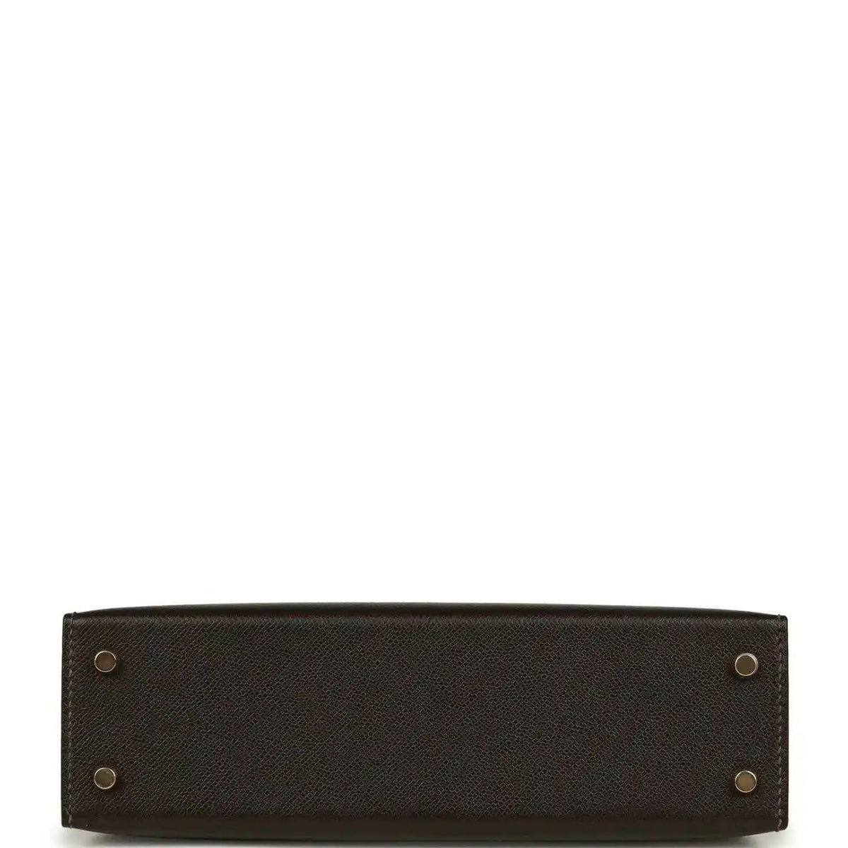 Dark leather mini handbag base with gold-tone studs and structured bottom panel