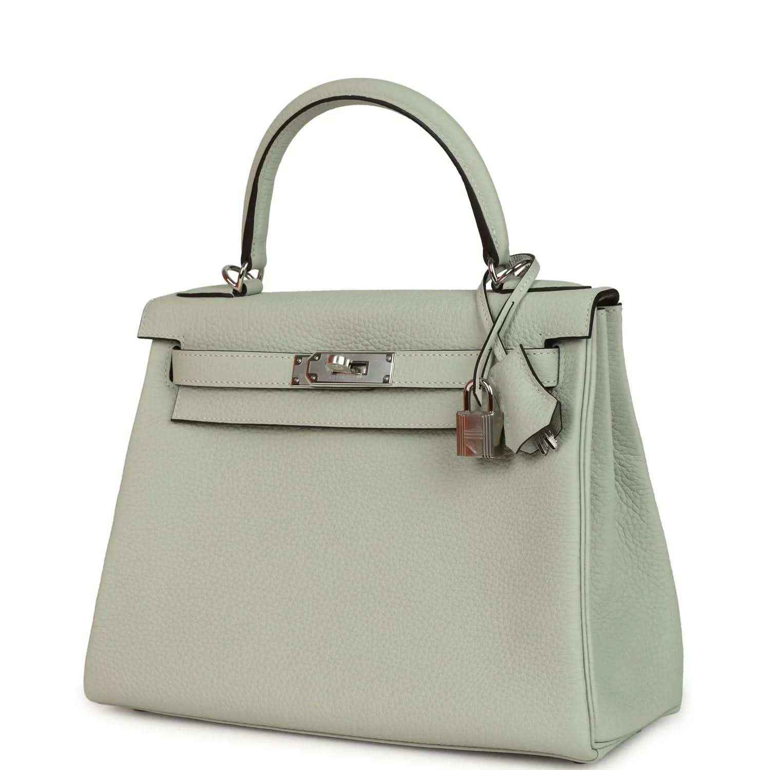 Hermes Kelly Retourne 28 bag shown front with clasp hardware and side seam details