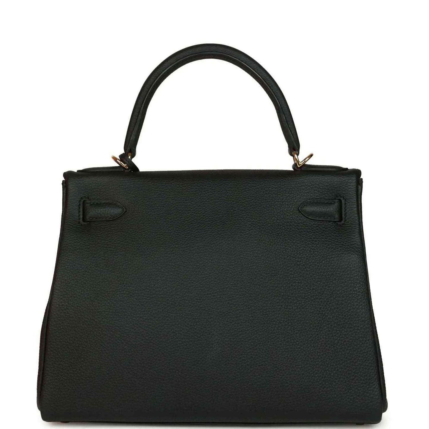 Hermes Kelly Retourne 28 handbag, black Togo leather front panel with signature turnlock