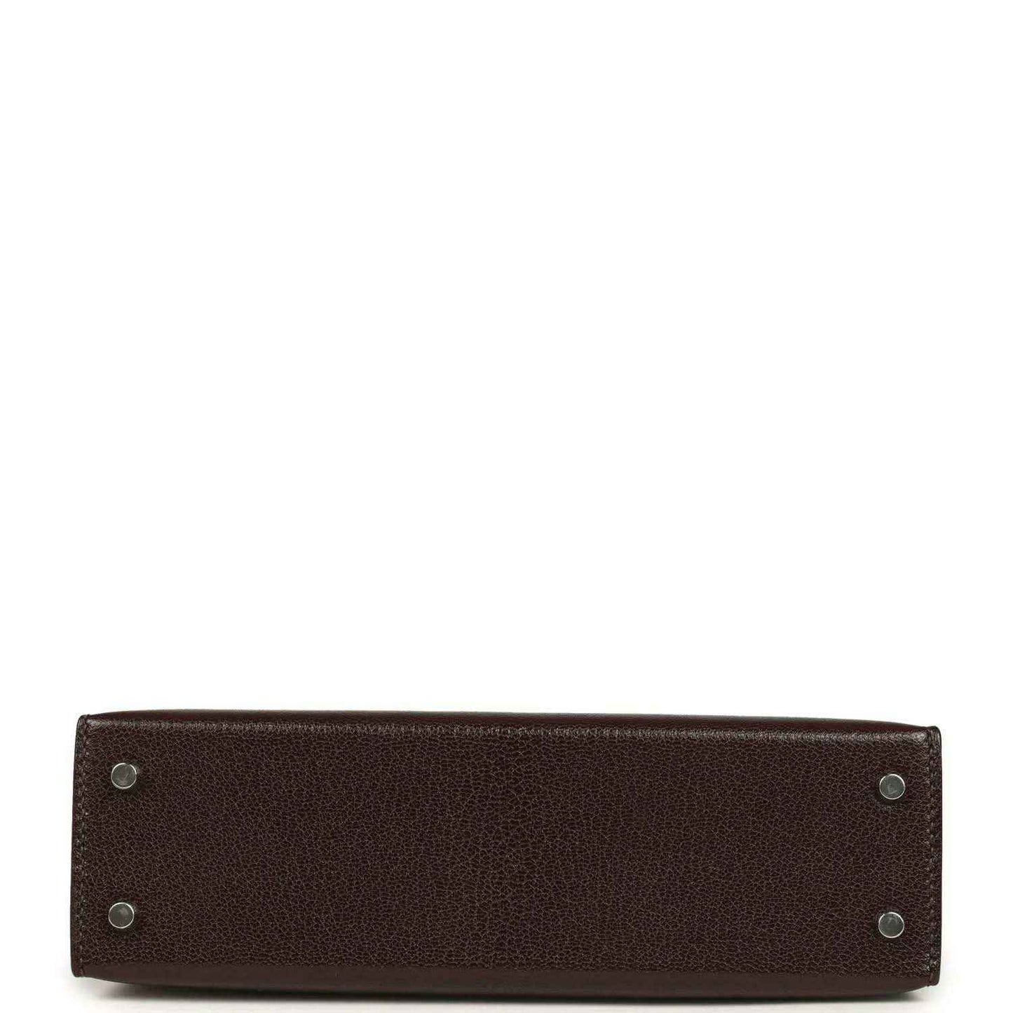 Small leather handbag bottom with metal feet and reinforced corners