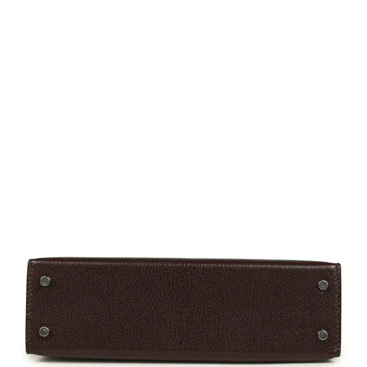 Small leather handbag bottom with metal feet and reinforced corners