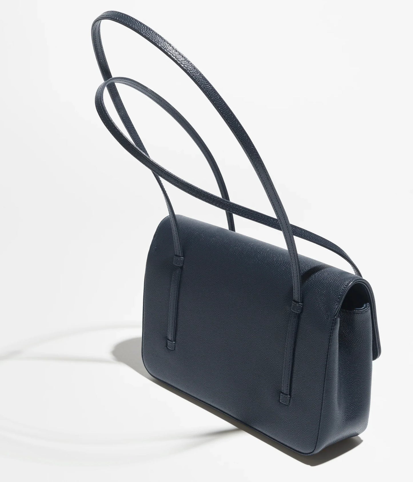 Grainy Shiny Calfskin Flap Bag