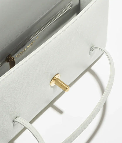 Grainy Shiny Calfskin Flap Bag