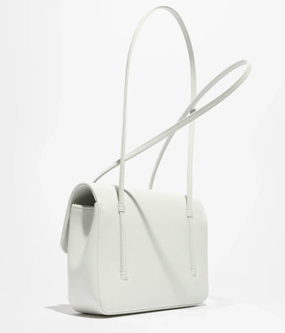Grainy Shiny Calfskin Flap Bag
