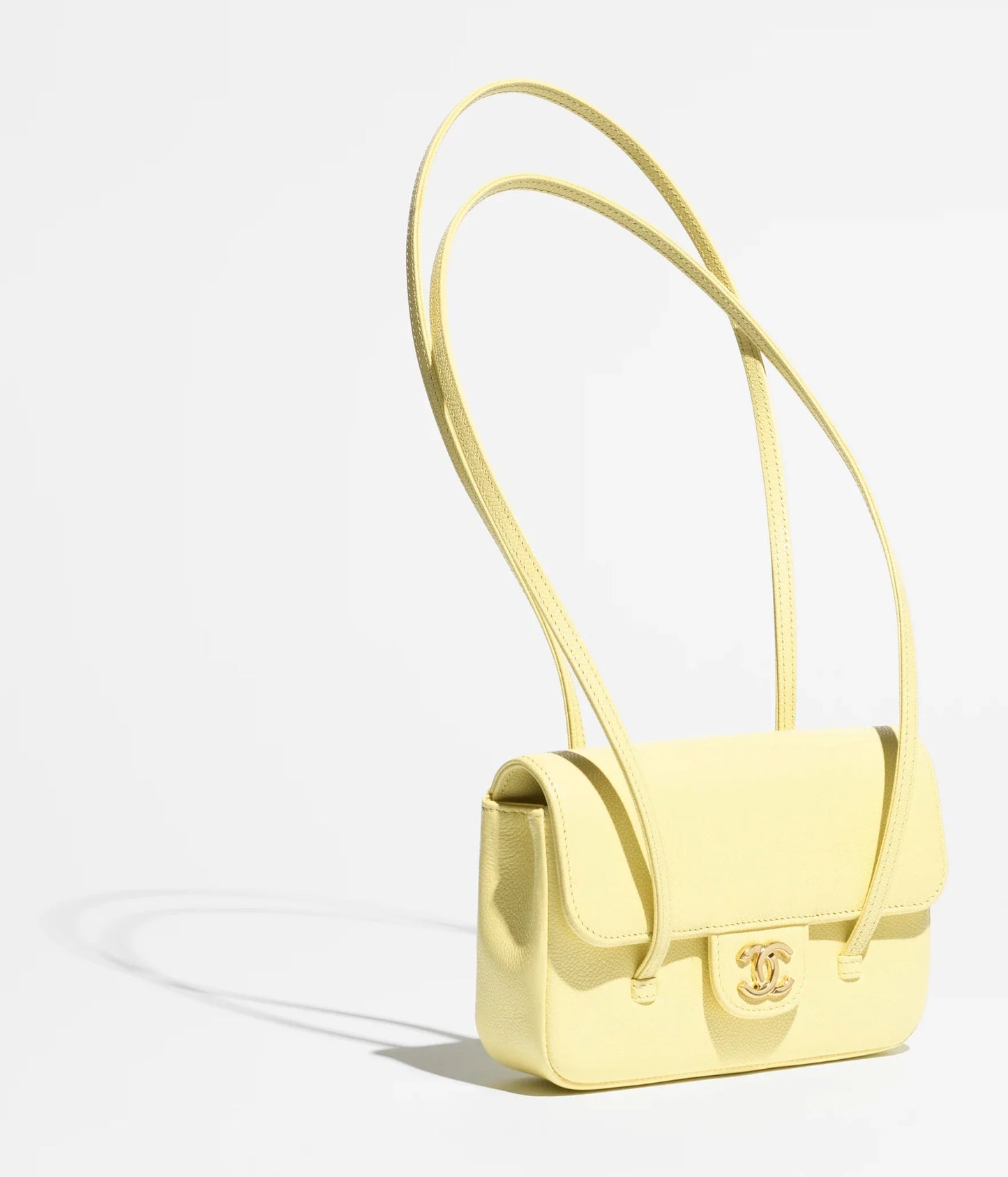 Grainy Shiny Calfskin Flap Bag
