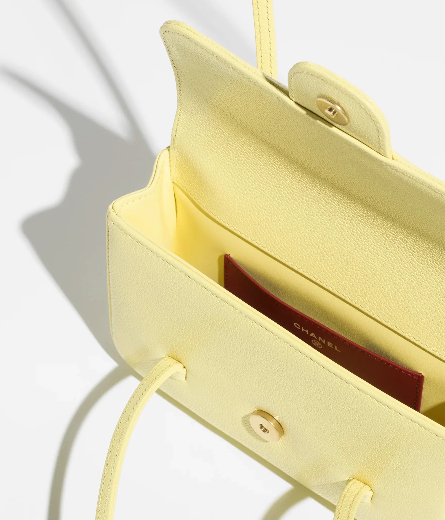 Grainy Shiny Calfskin Flap Bag