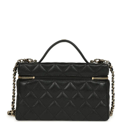 Grained Shiny Calfskin Classic Vanity with Chain