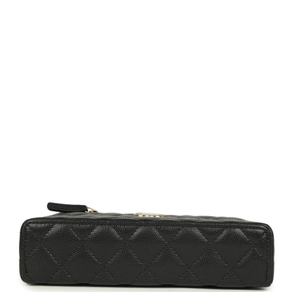 Grained Shiny Calfskin Classic Vanity with Chain
