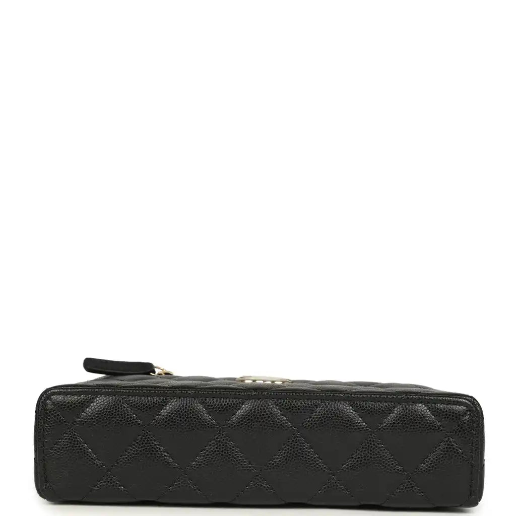 Grained Shiny Calfskin Classic Vanity with Chain