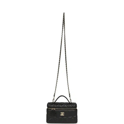 Grained Shiny Calfskin Classic Vanity with Chain