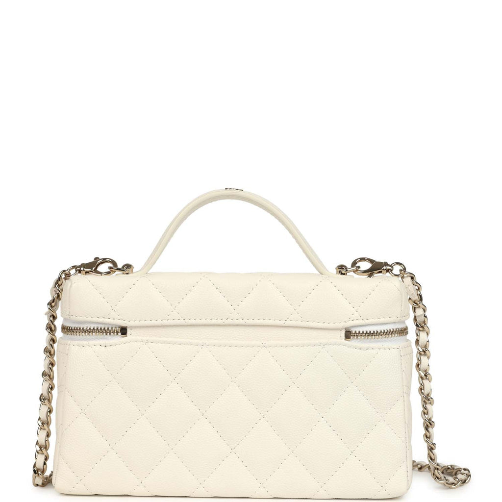 Grained Shiny Calfskin Classic Vanity with Chain