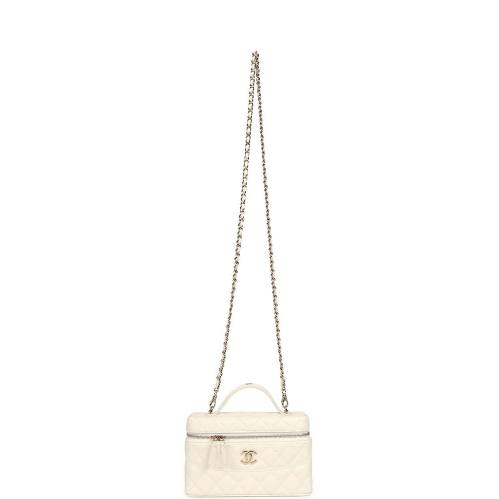 Grained Shiny Calfskin Classic Vanity with Chain