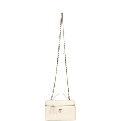 Grained Shiny Calfskin Classic Vanity with Chain