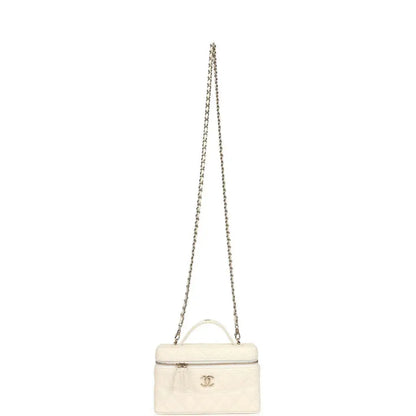 Grained Shiny Calfskin Classic Vanity with Chain