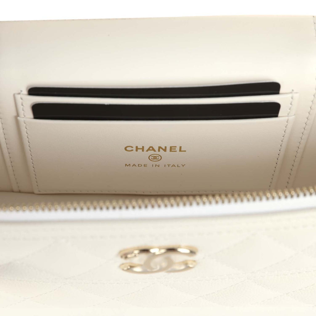 Grained Shiny Calfskin Classic Vanity with Chain
