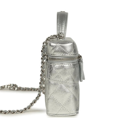 Grained Shiny Calfskin Classic Vanity with Chain