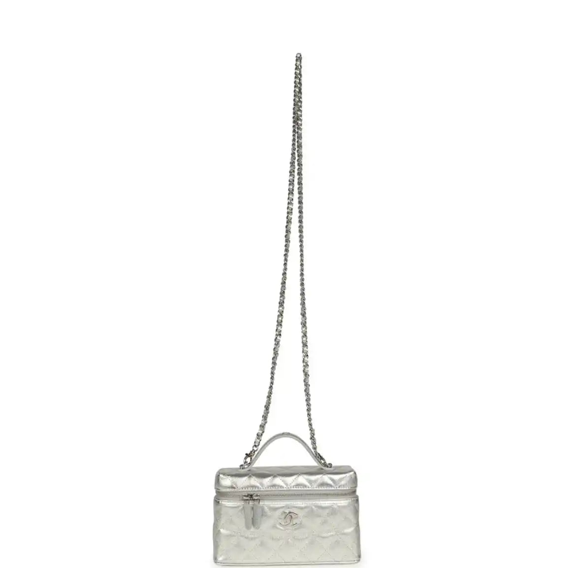 Grained Shiny Calfskin Classic Vanity with Chain