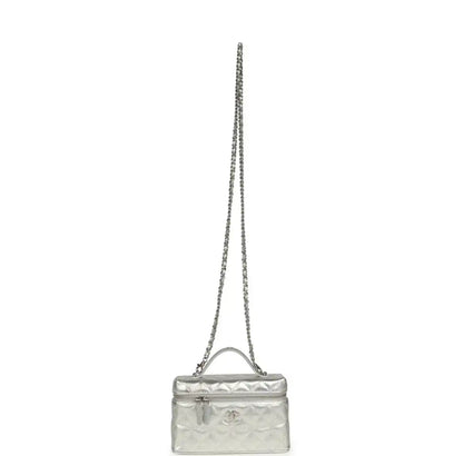 Grained Shiny Calfskin Classic Vanity with Chain