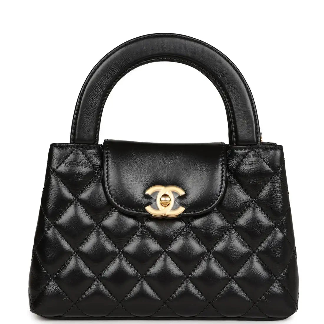 Metallic Calfskin Small Kelly Shopper Bag