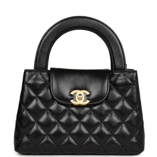 Metallic Calfskin Small Kelly Shopper Bag