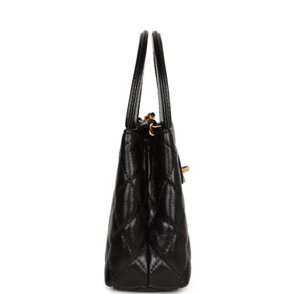 Metallic Calfskin Small Kelly Shopper Bag
