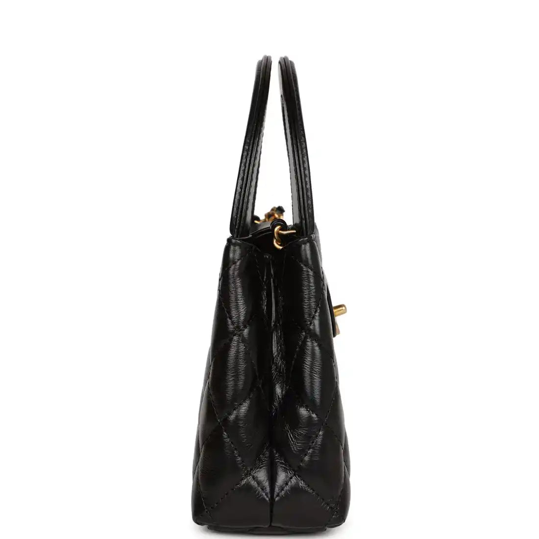 Metallic Calfskin Small Kelly Shopper Bag