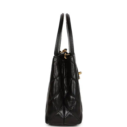 Metallic Calfskin Small Kelly Shopper Bag