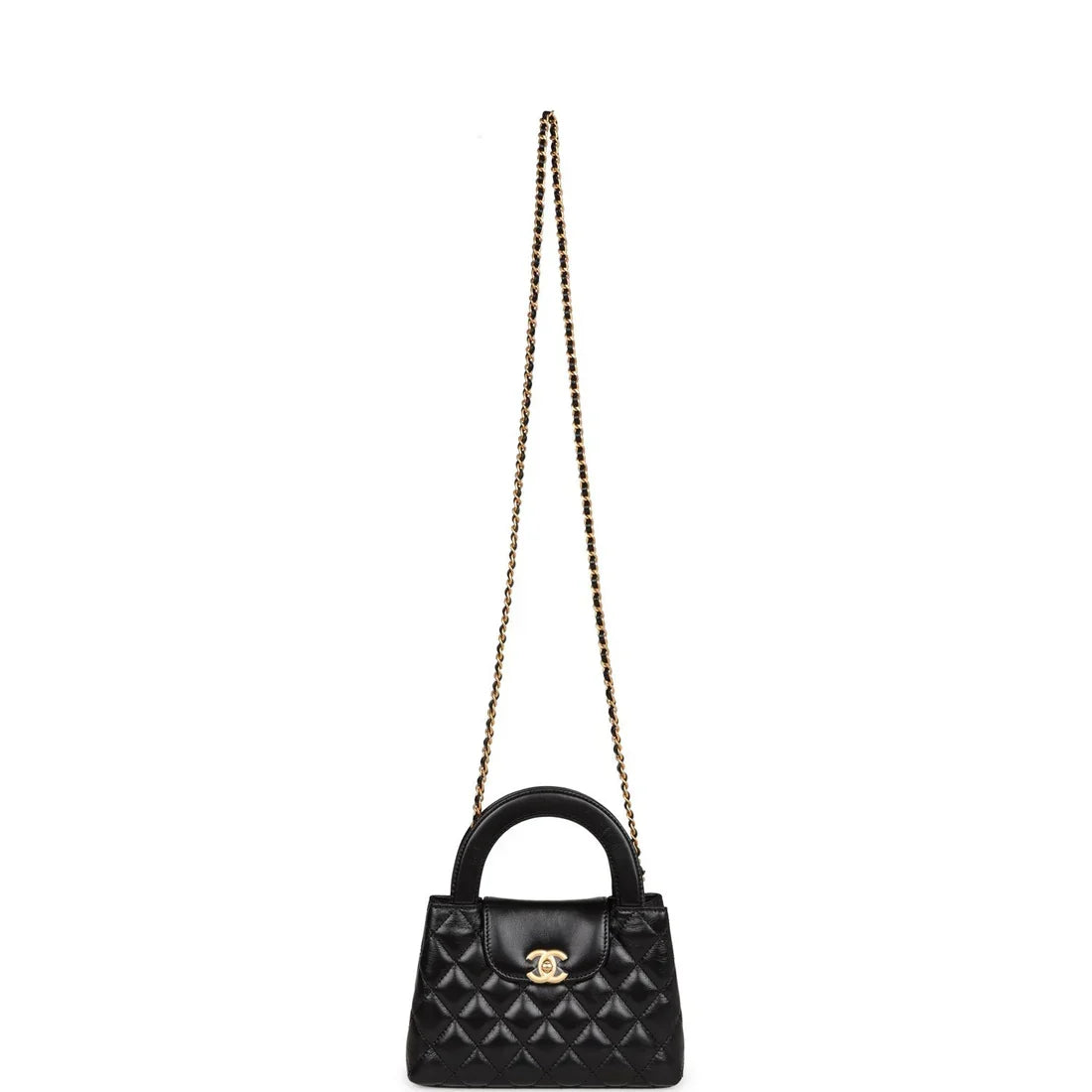 Metallic Calfskin Small Kelly Shopper Bag
