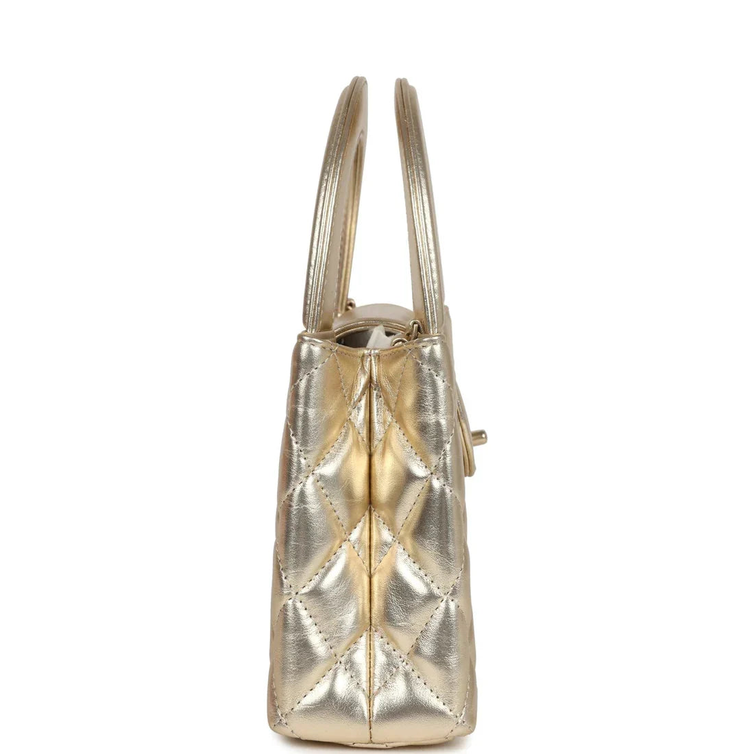 Metallic Calfskin Small Kelly Shopper Bag