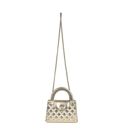 Metallic Calfskin Small Kelly Shopper Bag