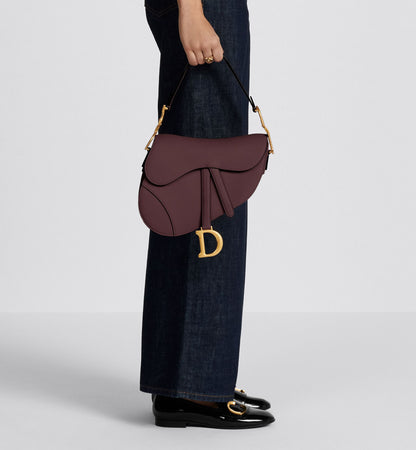 Grained Calfskin Saddle Bag with Strap
