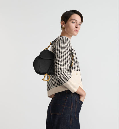 Grained Calfskin Saddle Bag with Strap