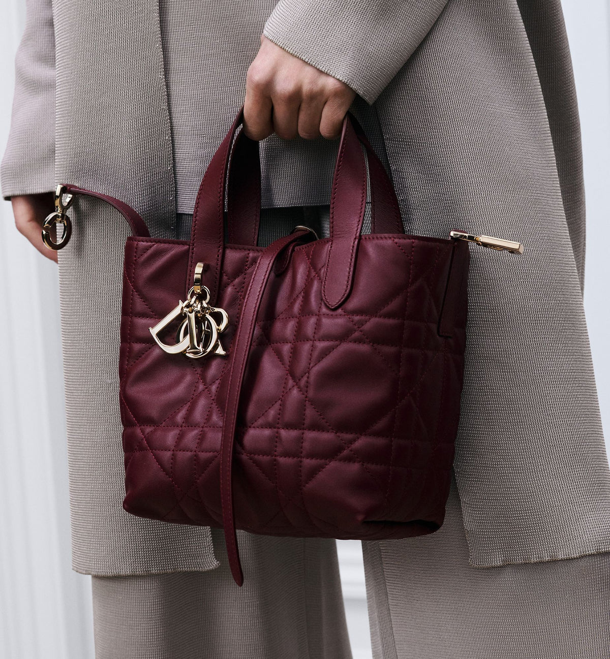Macrocannage Calfskin Small Toujours Vertical Tote Bag