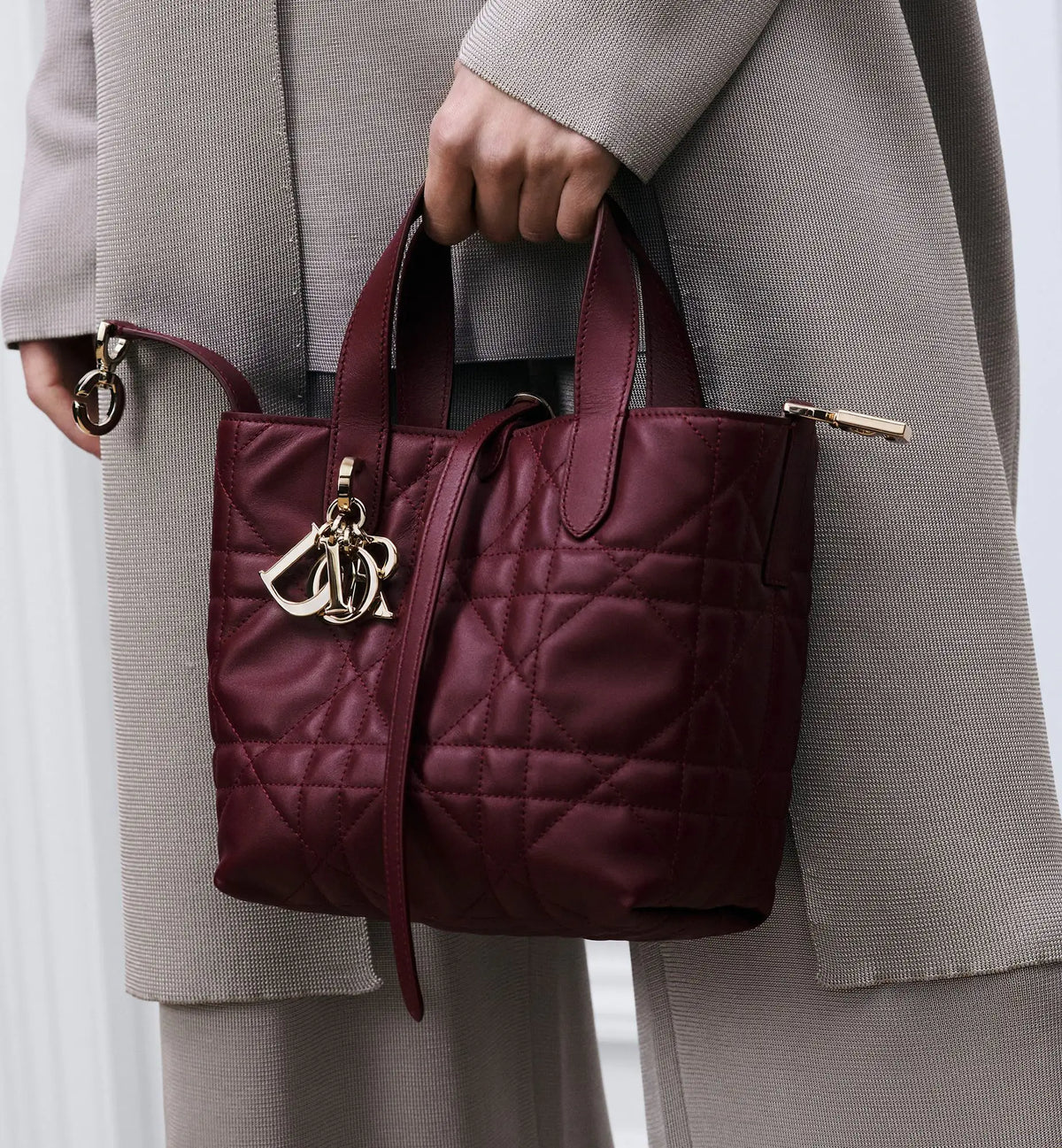 Macrocannage Calfskin Small Toujours Vertical Tote Bag