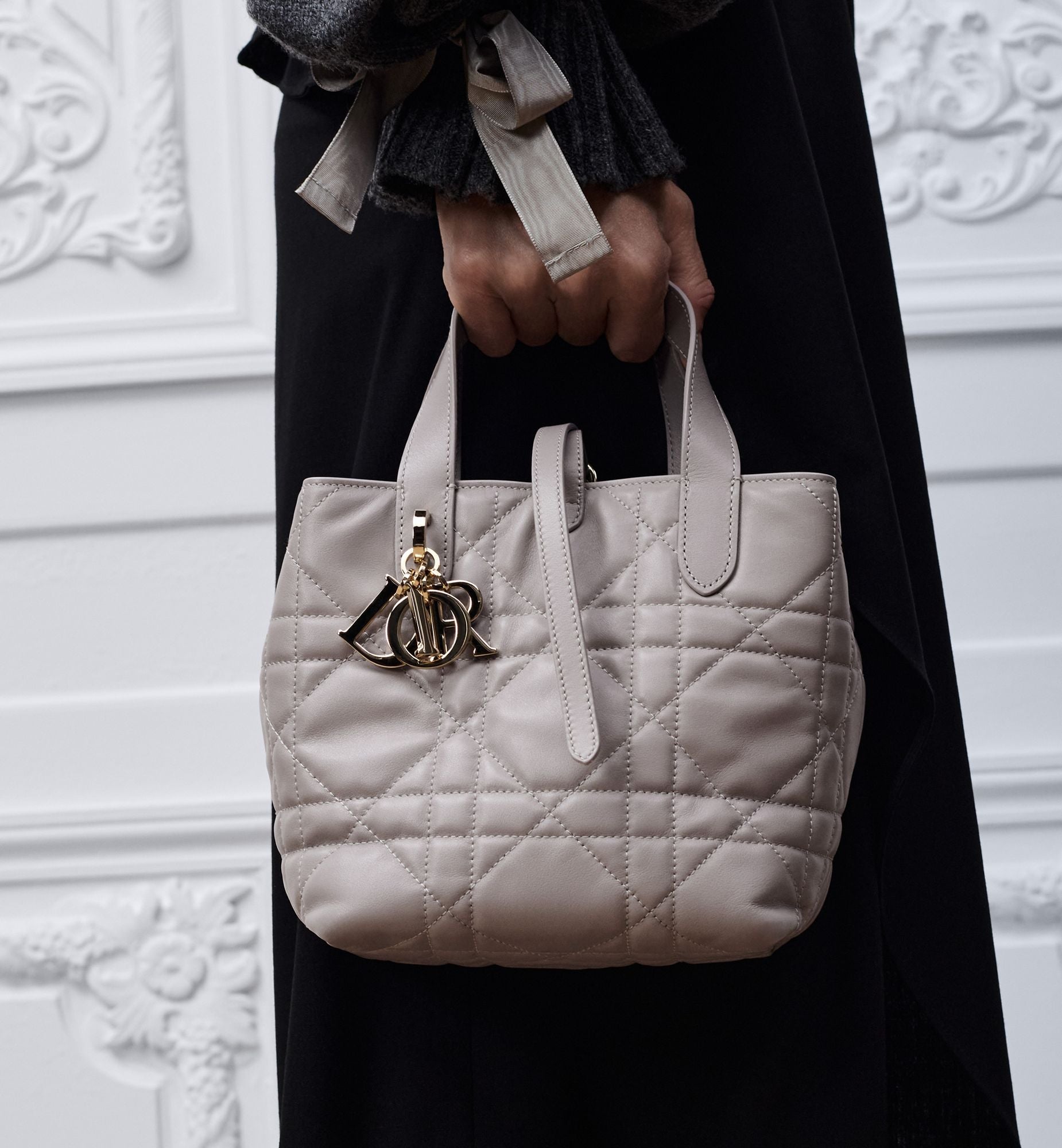 Macrocannage Calfskin Small Toujours Vertical Tote Bag