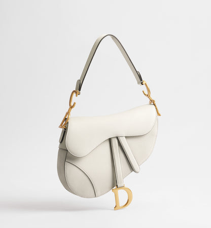 Grained Calfskin Saddle Bag with Strap