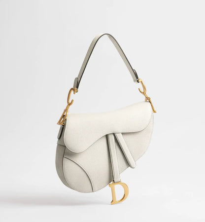 Grained Calfskin Saddle Bag with Strap