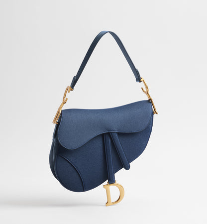 Grained Calfskin Saddle Bag with Strap