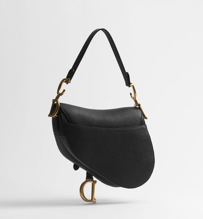 Grained Calfskin Saddle Bag with Strap