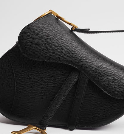 Grained Calfskin Saddle Bag with Strap