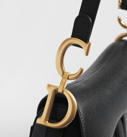 Grained Calfskin Saddle Bag with Strap