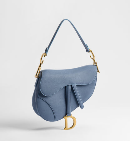 Grained Calfskin Saddle Bag with Strap