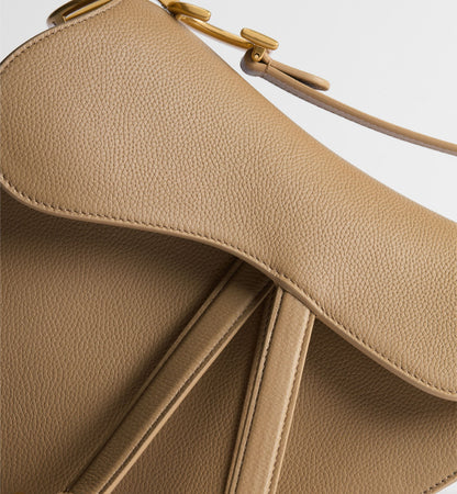 Grained Calfskin Saddle Bag with Strap