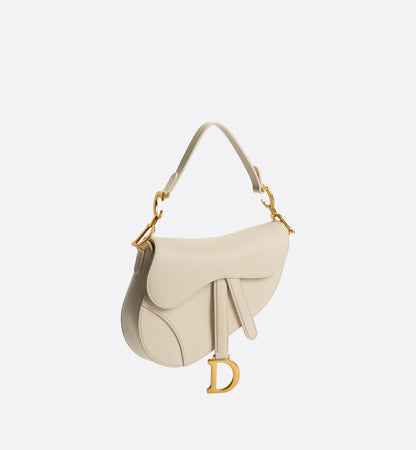 Grained Calfskin Small Saddle Bag with Strap