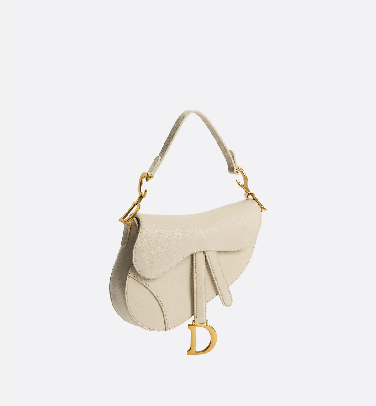 Grained Calfskin Small Saddle Bag with Strap