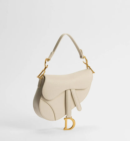 Grained Calfskin Small Saddle Bag with Strap