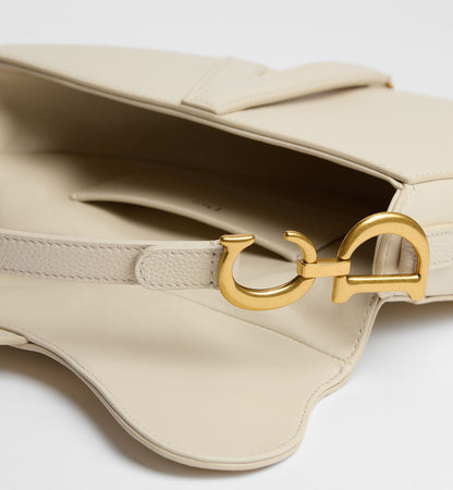 Grained Calfskin Small Saddle Bag with Strap