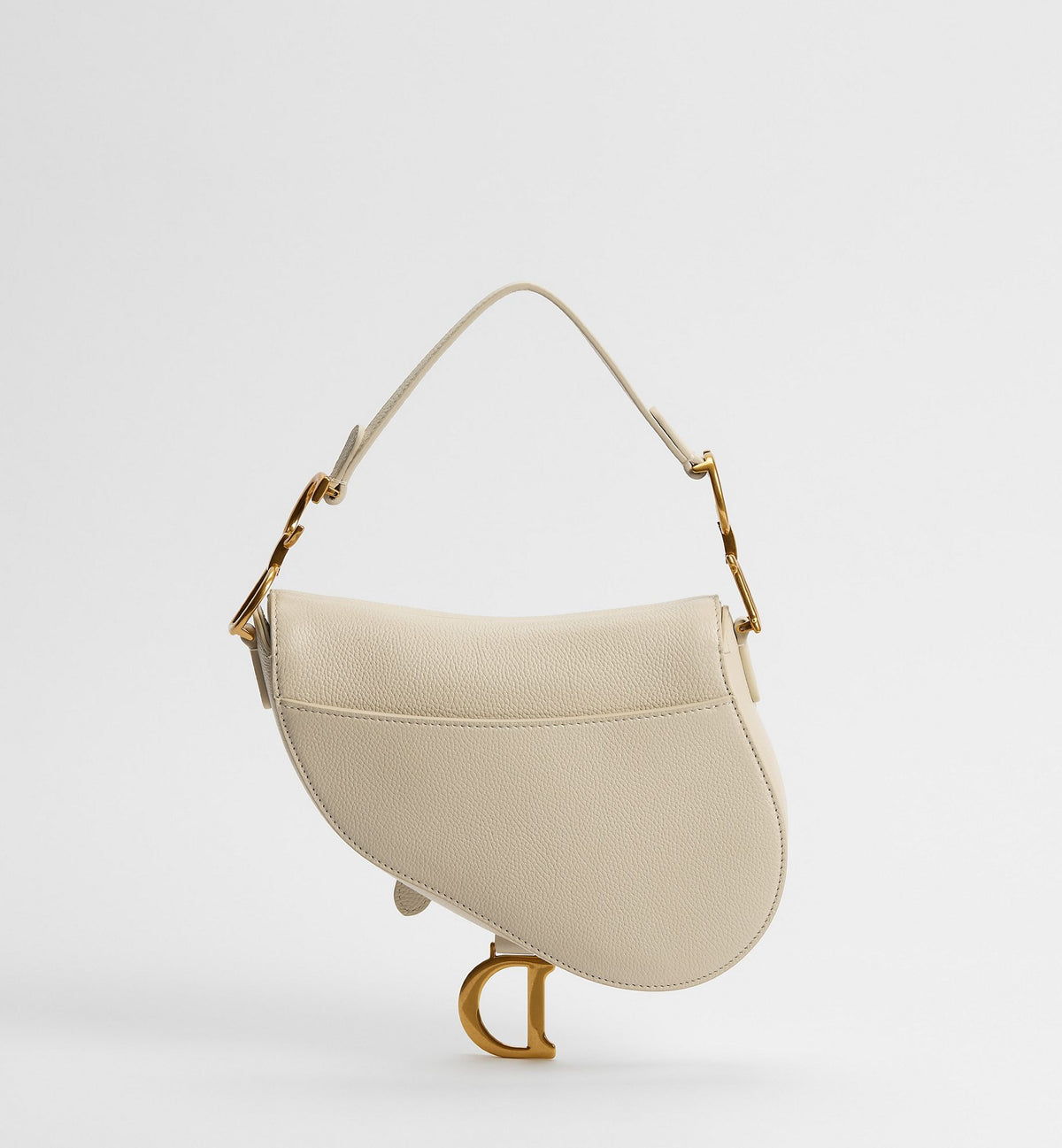 Grained Calfskin Small Saddle Bag with Strap