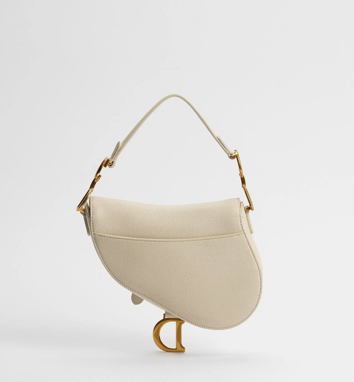 Grained Calfskin Small Saddle Bag with Strap